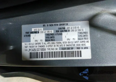 2013 Mazda Mazda5 Sport z USA, uszkodzony, nr VIN JM1CW2BL5D0156684